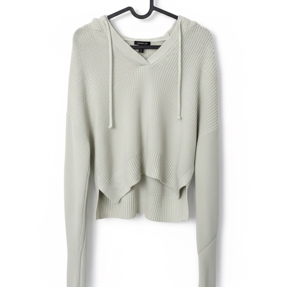 Sweaty Betty Sage Green Knit Hooded Pullover